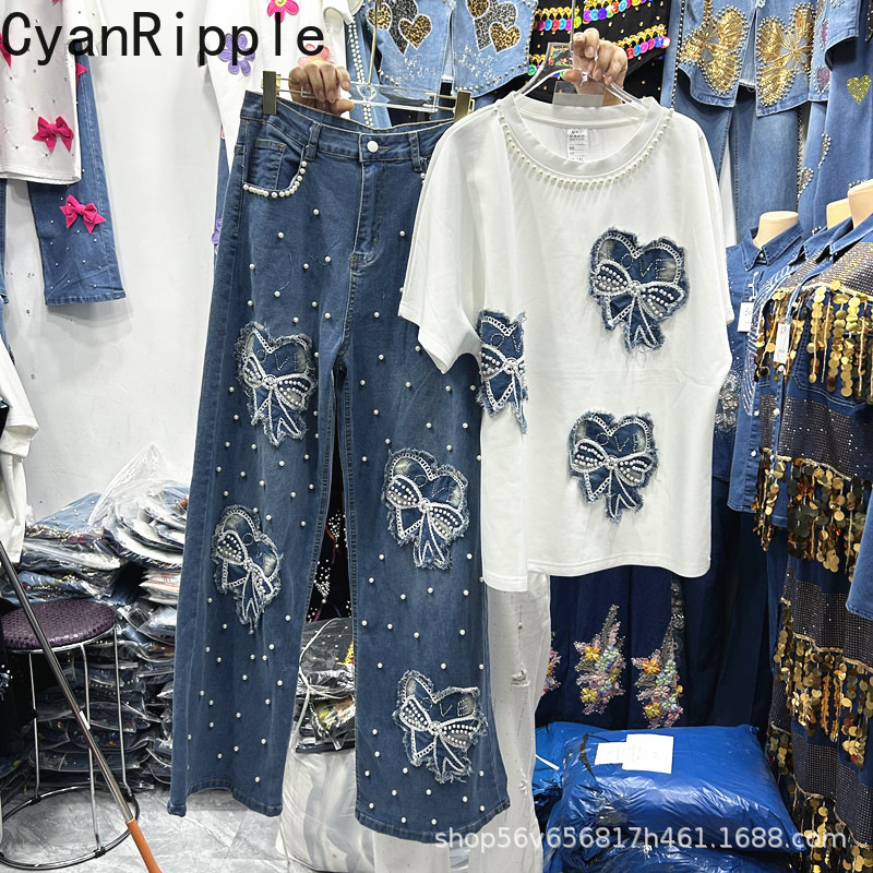 Embroidery Cotton Shirt - Новый весенне-летний женский комплект из двух