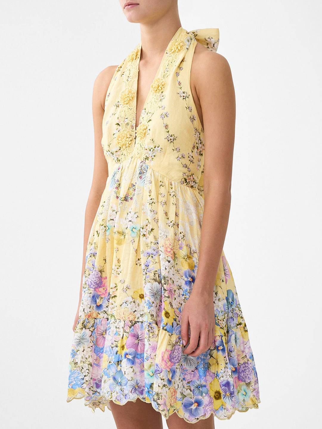 Летнее платье в стиле отпуска  – обзор и цена Embroidery Yellow Dress