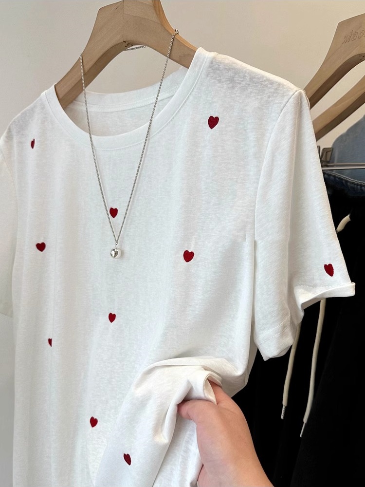 Женская летняя свободная футбо – обзор и цена Embroidery Cotton Shirt